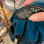 Vintage 90’s oversized quilted aqua velour hooded soft jacket pockets FUDA Sport Blue Size L Photo 7