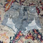 Adika Rhinestone Denim Shorts Photo 2