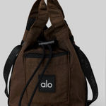 Alo Yoga NWT  Utility Cross Body Bucket Bag Espresso Brown Black Gym School Fun Photo 0