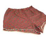 About A Girl X-LARGE Boho Pom Pom Elastic Waist Comfy Patterned Shorts Photo 2
