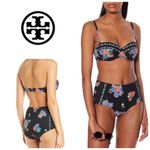 Tory Burch New.  black tea rose bikini set. L-bottom/M-top Normally $298 Photo 7