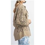 easel Long Sleeve Snap Button Utility Jacket Paisley Victorian Khaki Tan Small Photo 3