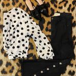 RACHEL ROY black crop flare leg studded denim Size 27 Photo 7