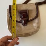Tignanello Mini Crossbody Leather Purse Bag Handbag Classic Beige Brown Tan Photo 8
