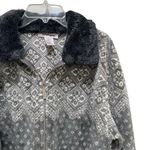Worthington Zip-Up Fleece Jacket Faux Fur Collar Grey Women’s Size Small Photo 3