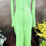 LITA By Ciara Icon Rib V Neck Cardigan Button Front Midi Dress Photo 3