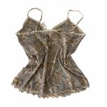 Valerie Stevens Vintage Y2K Mesh Sheer Paisley Printed Tank Top Photo 1