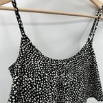 Bar III  Jumpsuit Women SMALL Black Cream Polka Dot Sleeveless Pockets Romper Photo 4