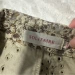 Solitaire Size L Neutral Tan Floral Embroidered Snap Front Cropped Jacket Photo 4