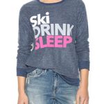 Chaser SKI DRINK SLEEP GRAPHIC LONG SLEEVE BLUE HEATHERED SWEATSHIRT M Photo 5