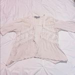 Absolutely Famous Ivory Lace Short Sleeve Cardigan Photo 0