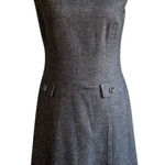 Ann Taylor  Women's Size 4 Gray Brown Sheath Wool Blend Dress Button Accents Photo 0