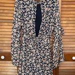 Le lis Navy Floral Patterned Open Back Bohemian Dress Size Large Photo 1