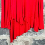 Free People  Uptown Red Mock Neck Cutout Asymmetrical Hem Long Sleeve Tunic Top S Photo 7