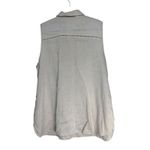 Chico's  Silver Metallic Linen Blend Sleeveless Collared Button Up Top 4 20 22 Photo 6