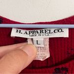 90s Red Floral Midi Dress w/ Pockets Cottagecore Made in USA Size Large Photo 2