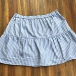 Madewell  Bistro Sky Blue Striped Mini Skirt Photo 5