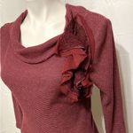 Deletta  Anthropologie New Medium Long Sleeve Opelia Wine Bordeaux Top old money Photo 10