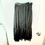 Modcloth  Shimmering Rainfall Metallic Midi Skirt Tier Aline Black AU 12 US 8 NWT Photo 8