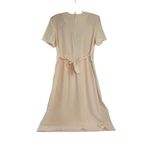 80s Vintage Cottage Core Midi Dress Crochet Vest Pastel Pink Gingham Prairie Size 12 Photo 3