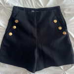 Zara Black Women's Shorts with Gold Buttons Size XS Photo 0