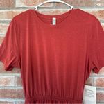 Lululemon Unwind Your Mind T Shirt Dress Women’s 8 NEW Brick Red Speckled Photo 3
