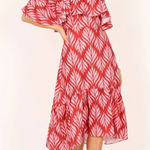 Petal and Pup PETAL &‎ PUP Neoma Strapless Patterned Midi Dress Pink Small Photo 0