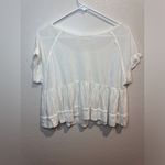 Free People ‎ Women’s White Embroidered Beaded Blouse T-shirt Size XS Photo 4