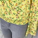 FOR THE REPUBLIC  Floral Bell Sleeve Surplice Blouse Yellow Large Photo 7