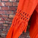 Lucky Brand Cutout Illusion Peasant Blouse Orange Photo 7