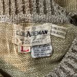 Collageman Vintage 1990s Y2K Row Houses Ship Weathervanes Beige Sweater Large Tan Photo 14