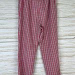 Vintage pink and brown plaid Highwaisted pull on pants Size L Photo 3