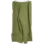 Bryn Walker Bryan Walker Green Casbah Linen Wide Leg Cropped Pants Size XL Photo 1
