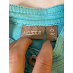 Chico's Coastal Chic Aqua Blue Button Front Jacket Stretch Blend Chico’s Size 0 Photo 2