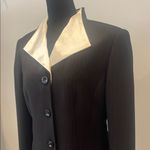 Elegant Black and White Women's pin stripe Blazer Photo 1