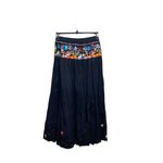 Soaked Y2K Embroidered Cotton Maxi Skirt Black Size M Boho Cottage Festival Cute Size M Photo 8