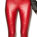 MINKPINK Red Faux-Leather Leggings Photo 0