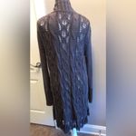 Copper Key Gray Full Length Open Cardigan by Size Large Cable Knit Photo 1