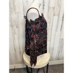 Ecru Velvet Boho Tank Top Medium – Floral Burnout Camisole Goth Romantic Peasant Photo 3