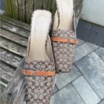Coach Signature Logo Canvas‎ Gwynne Mules Brown Size 8.5 SEE PHOTOS B Photo 1