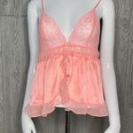 Victoria's Secret Victoria’s Secret peach ruffle chiffon & lace negligee lingerie sleepwear tank t Photo 0