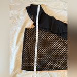 J.Crew  Size 10 Black Nude One-Shoulder Eyelet Ruffle Top Shirt Blouse Photo 4