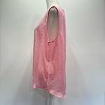 Adrienne Vittadini  Pink Sleeveless Semi Sheer Blouse with Silver Metal Keyhole Photo 6