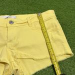 Hollister Y2K  9/29 Butter Yellow Super Low Rise Denim Micro Mini Booty Shorts Photo 4
