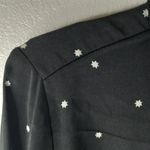 Old Navy  S Workwear Long Sleeved Button Down White Star Dots on Black Shirt Top Photo 4
