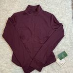 Halara  UltraSculpt Athleisure Jacket Burgundy Full Zip Thumbholes Size 12 Photo 0