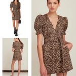 Marissa Webb Collective Carly Leopard Cheetah Mini Dress size 2 $398 Brown Photo 1