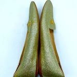 Prada Gold Glitter logo embellished Leather loafer flats EU 39 Photo 2