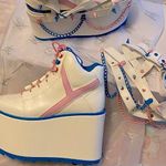 Platform grunge/punk style premium designer sneakers w spike harness sz:7 & 8NEW White Size 8 Photo 3