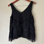 HD in Paris Black Fringe Tank Top US Size 4 Photo 4
